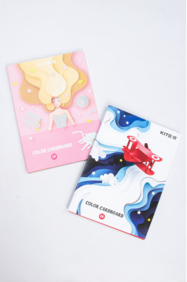 Картон кольоровий, односторонній, А5, 10 листів, 10 кольорів